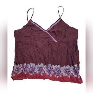 Floral Embroidered Women's Top - Purple and Red NWT XL